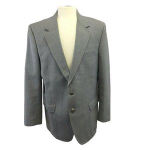 London Fog Suit Jacket Blazer Sports Coat Mens 40R Gray 5 Pocket